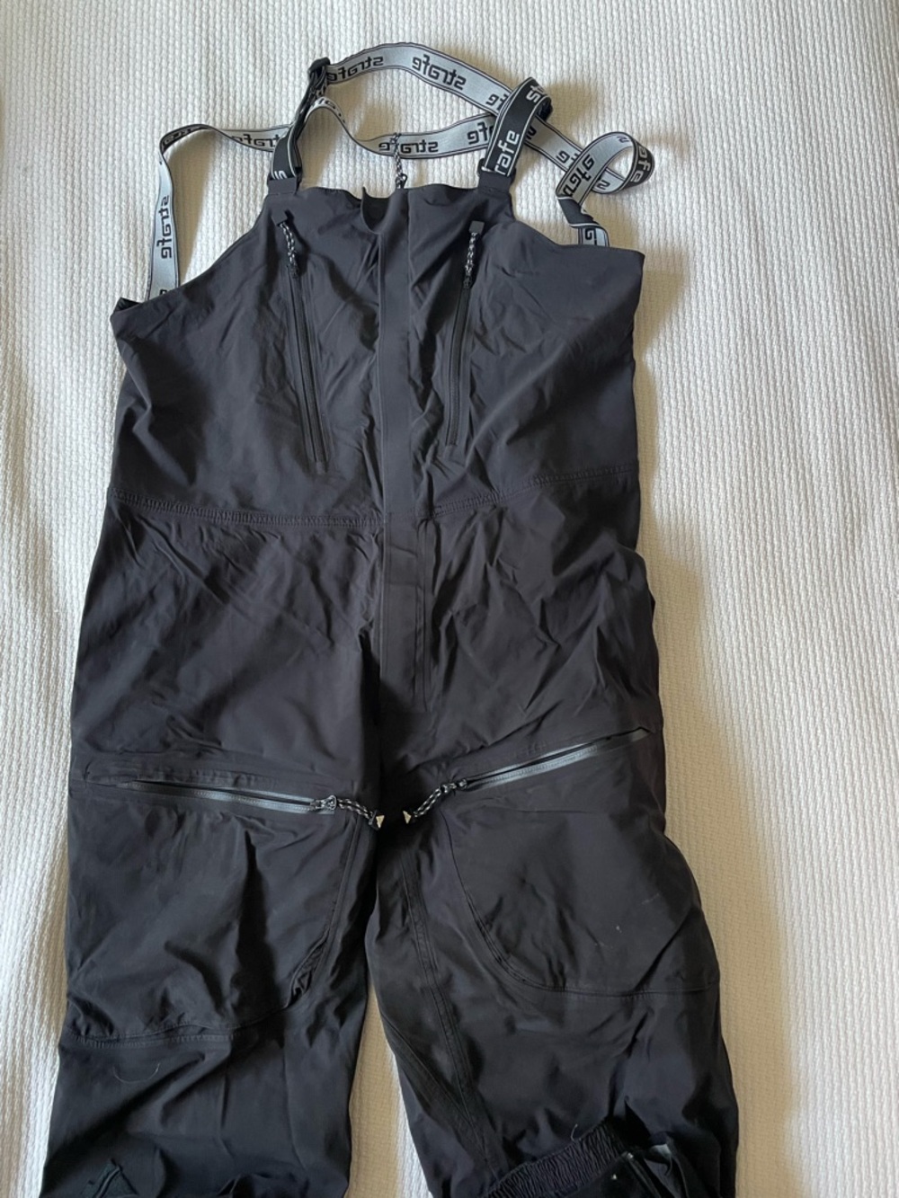 Strafe Black Bib Snow Pants with Branded Straps